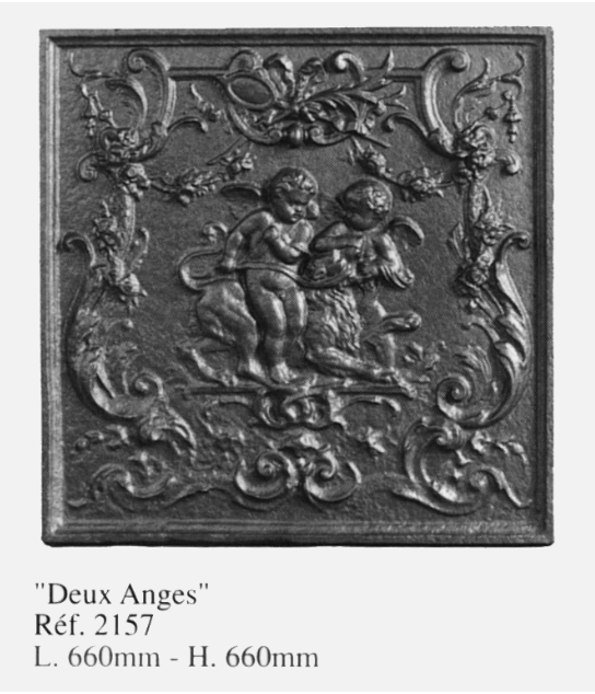 FFB2157 Two Angels Cast Iron Fireback