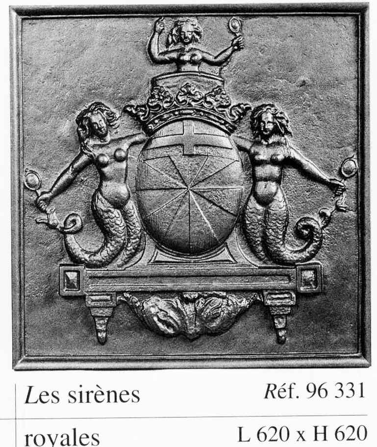 FFB0331 Royal Sirens Cast Iron Fireback
