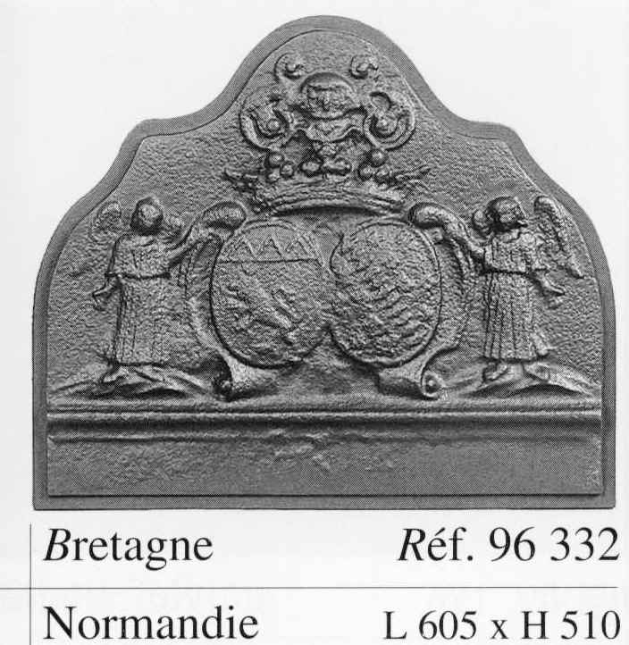 FFB332 60.5cm x 51cm Brittany-Normandy Cast Iron Fireback