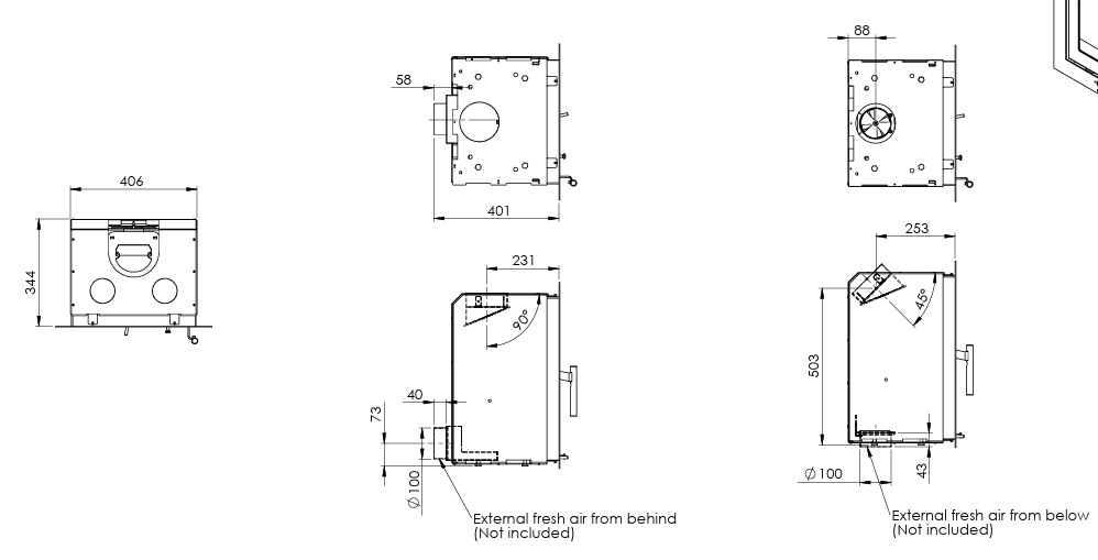 Heta Inspire 40 Insert - For Wall (4kW)