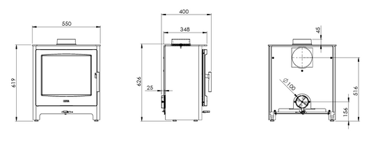 Heta Ambition 5 (4.9kW) Wood Burning Stove