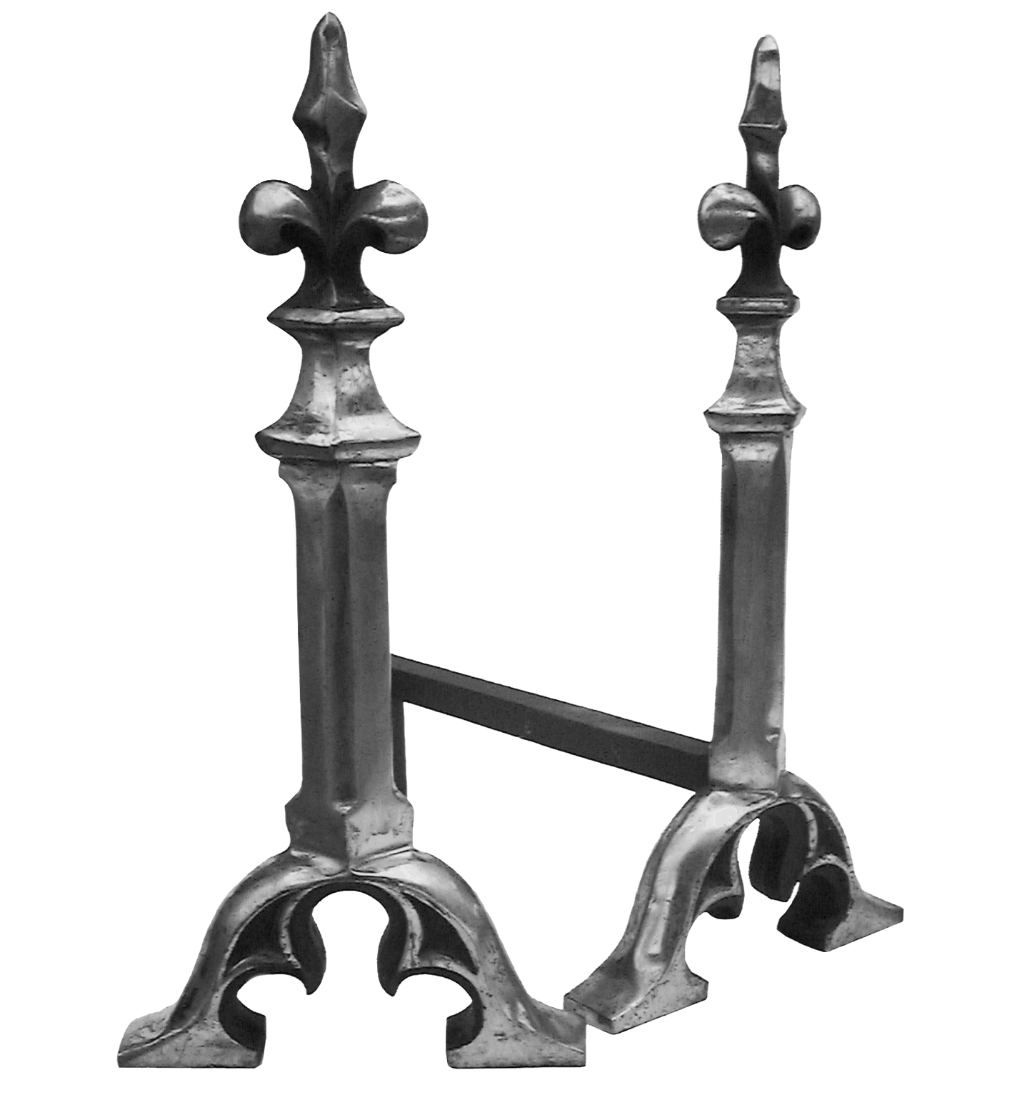 FB102/P 23" Large Gothic Firedogs (Polished)