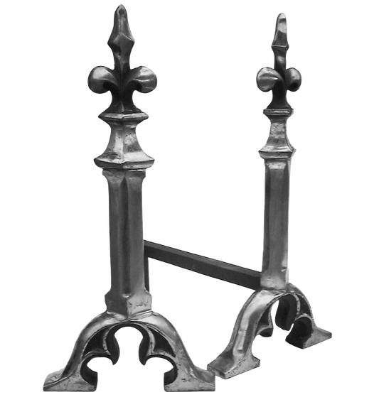 FB102/P 23" Large Gothic Firedogs (polished)