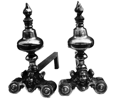 FB104/p Cherub firedogs polished