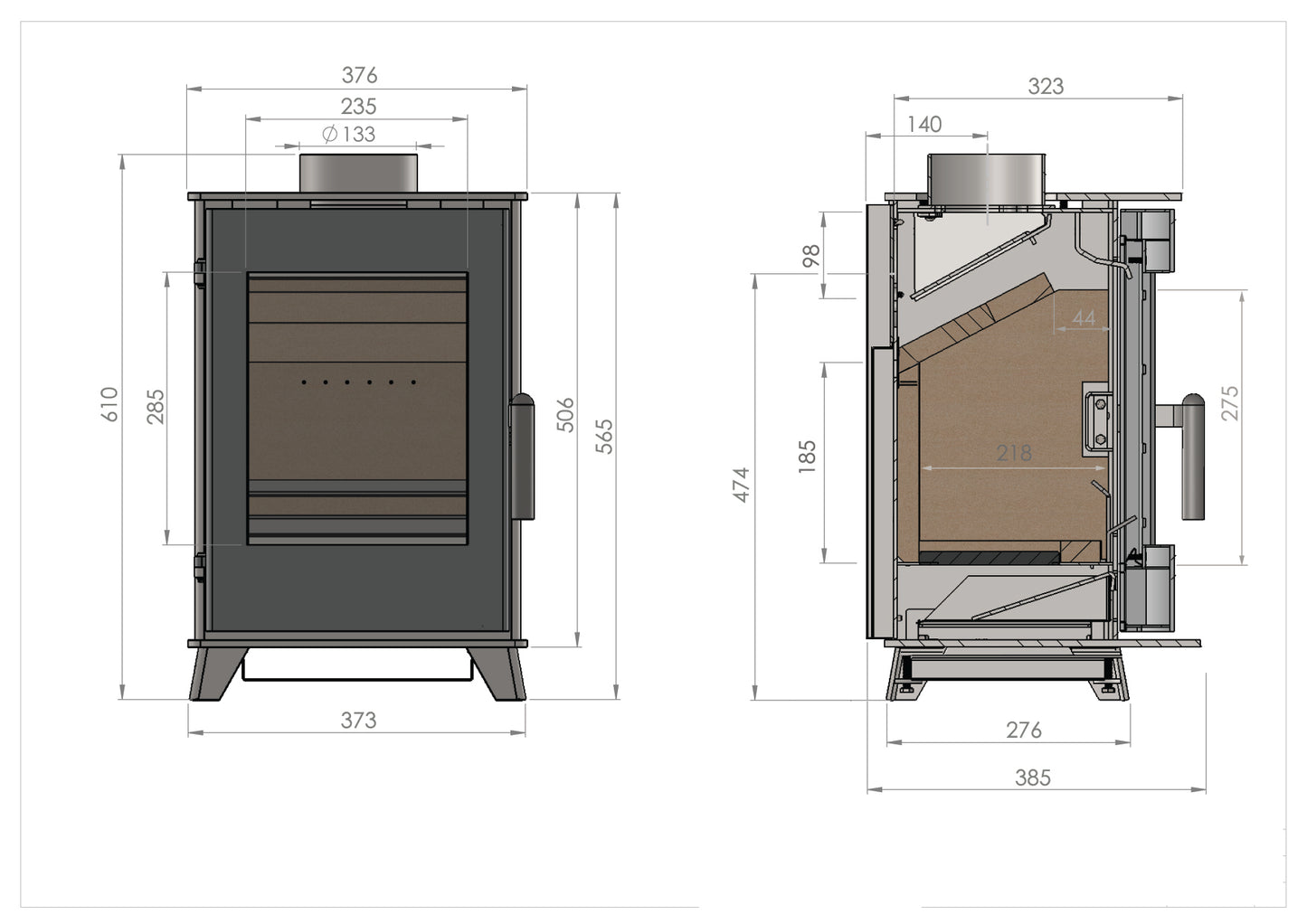 Newbourne 35FS 4.6kW DEFRA Wood and Multifuel Stove | Stove Home & Garden