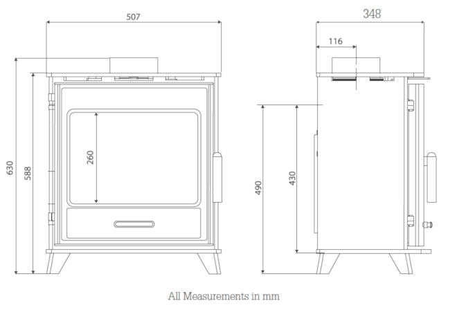 Bucklesham 50FS Multifuel (6kW) Wood Burning Stove