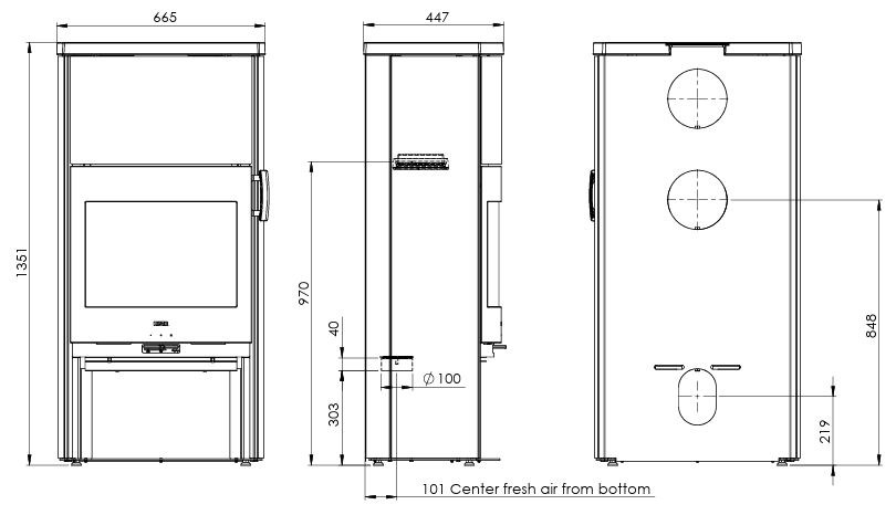Heta Icon-line Eclipse XL S Including 2 Thermastones (7.1kW) Wood Burning Stove