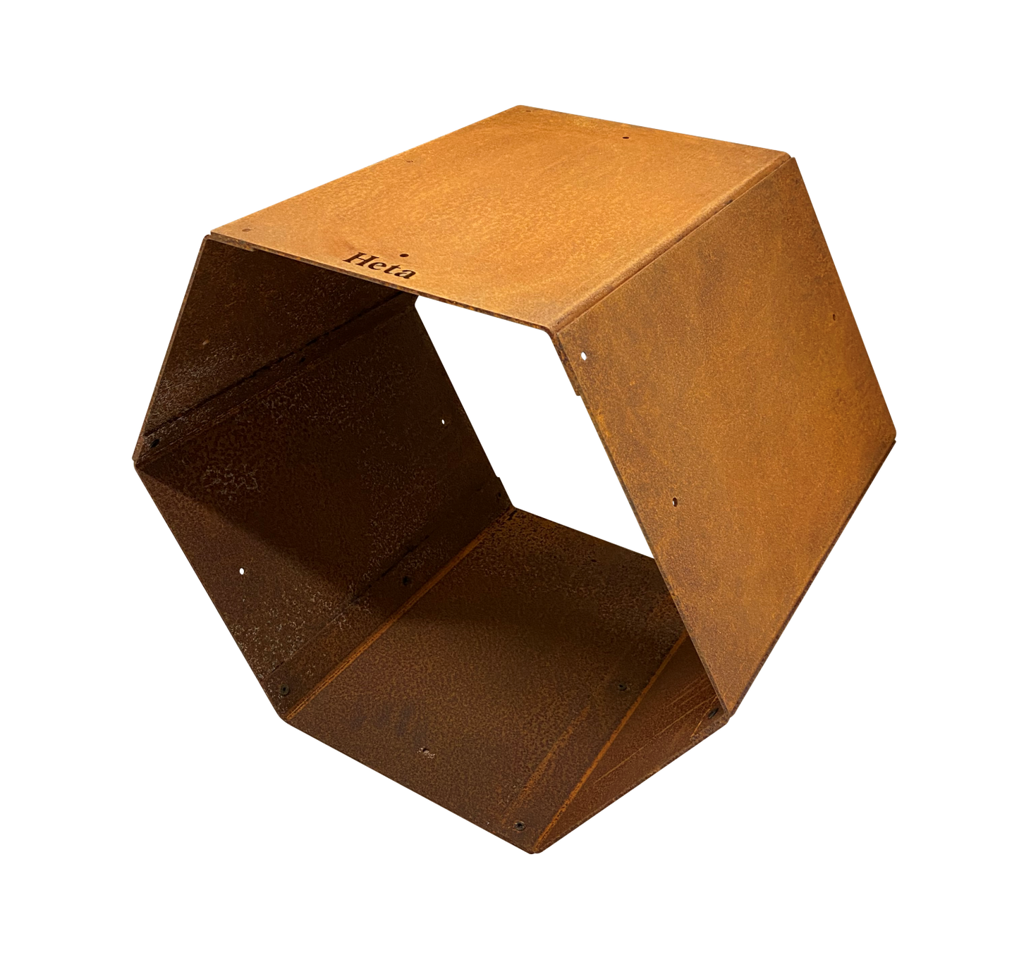 Trapezoidal and Hexagon wood storage in Corten Steel
