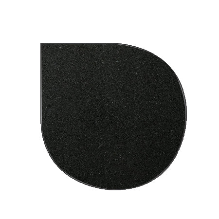 Honed Granite Teardrop Hearth - 950mm x 950mm / Yes