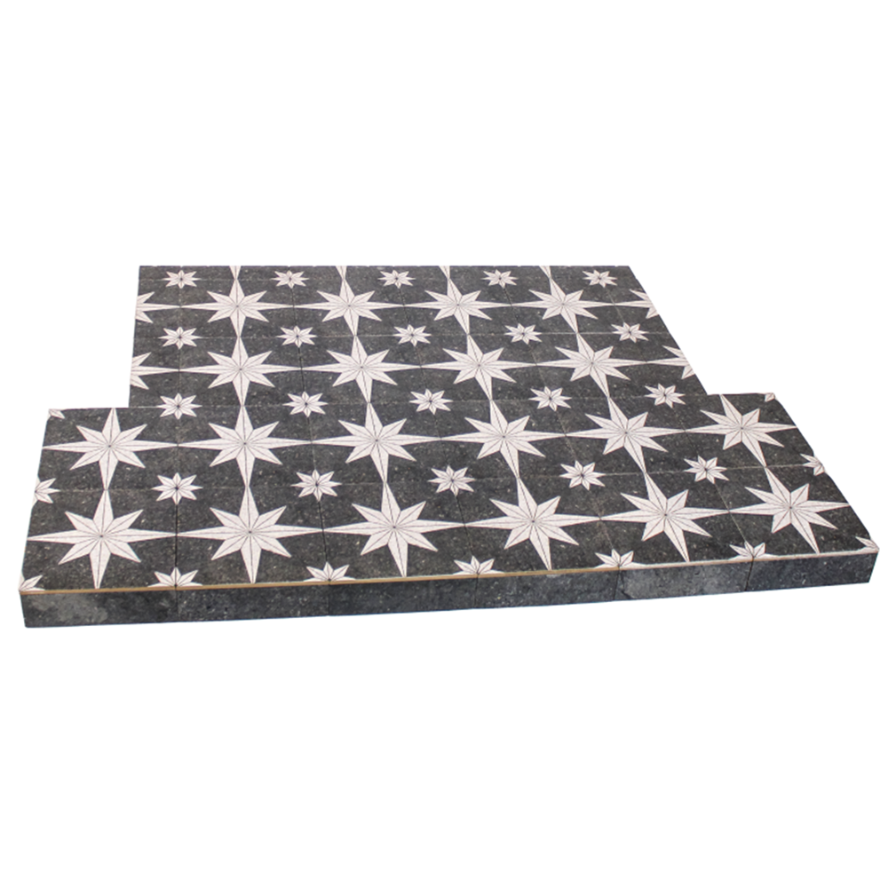 Norstar Tiled Hearth - Black Star / 1400mm x 400mm & 950mm x 450mm T-Shape