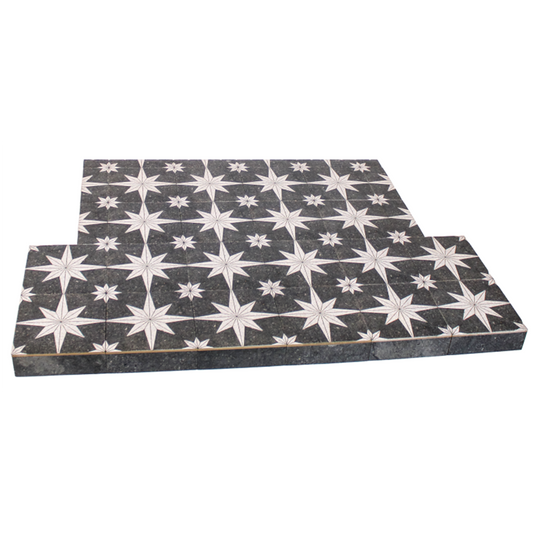 Norstar Tiled Hearth - Black Star / 1400mm x 400mm & 950mm x 450mm T-Shape