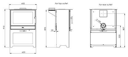 Heta Inspire 55H With Cooking Plate *Rear Flue Only*