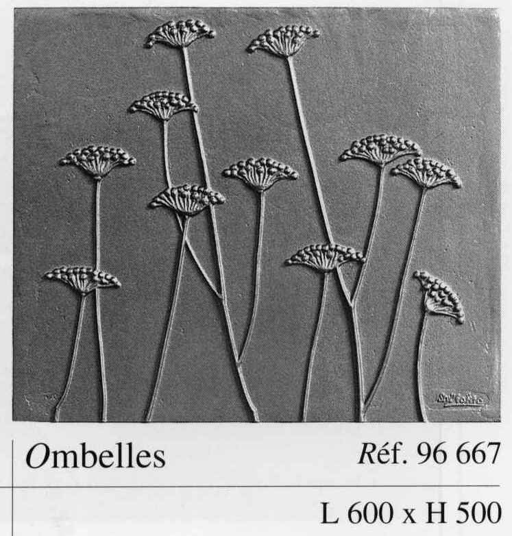 FFB0667 60cm x 50cm Ombelles Cast Iron Fireback