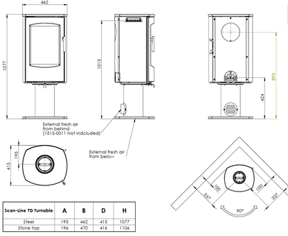 Heta Scan-Line 7D Turntable With Blackwood Top (4.5kW)