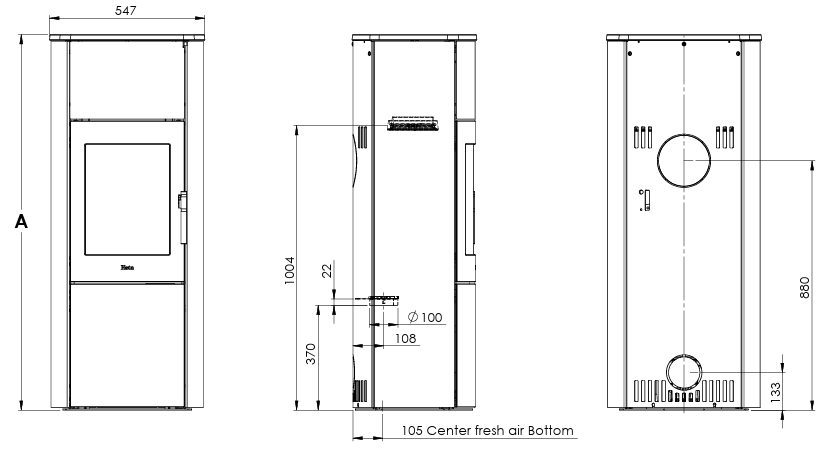 Heta Scan-Line 820S Including 2 Thermastones (6.8kW)