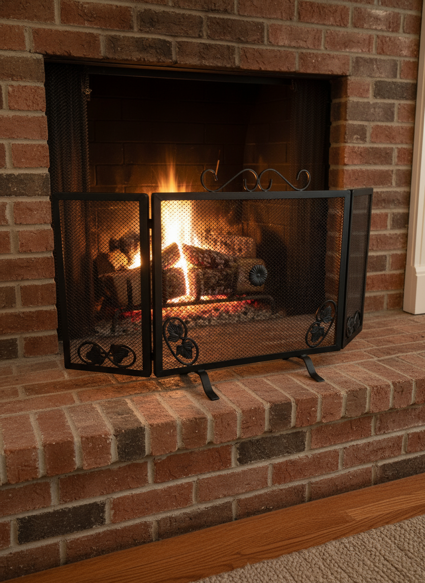 Vine Folding Firescreen