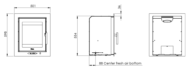 Heta Inspire 40 Insert - For Wall (4kW)
