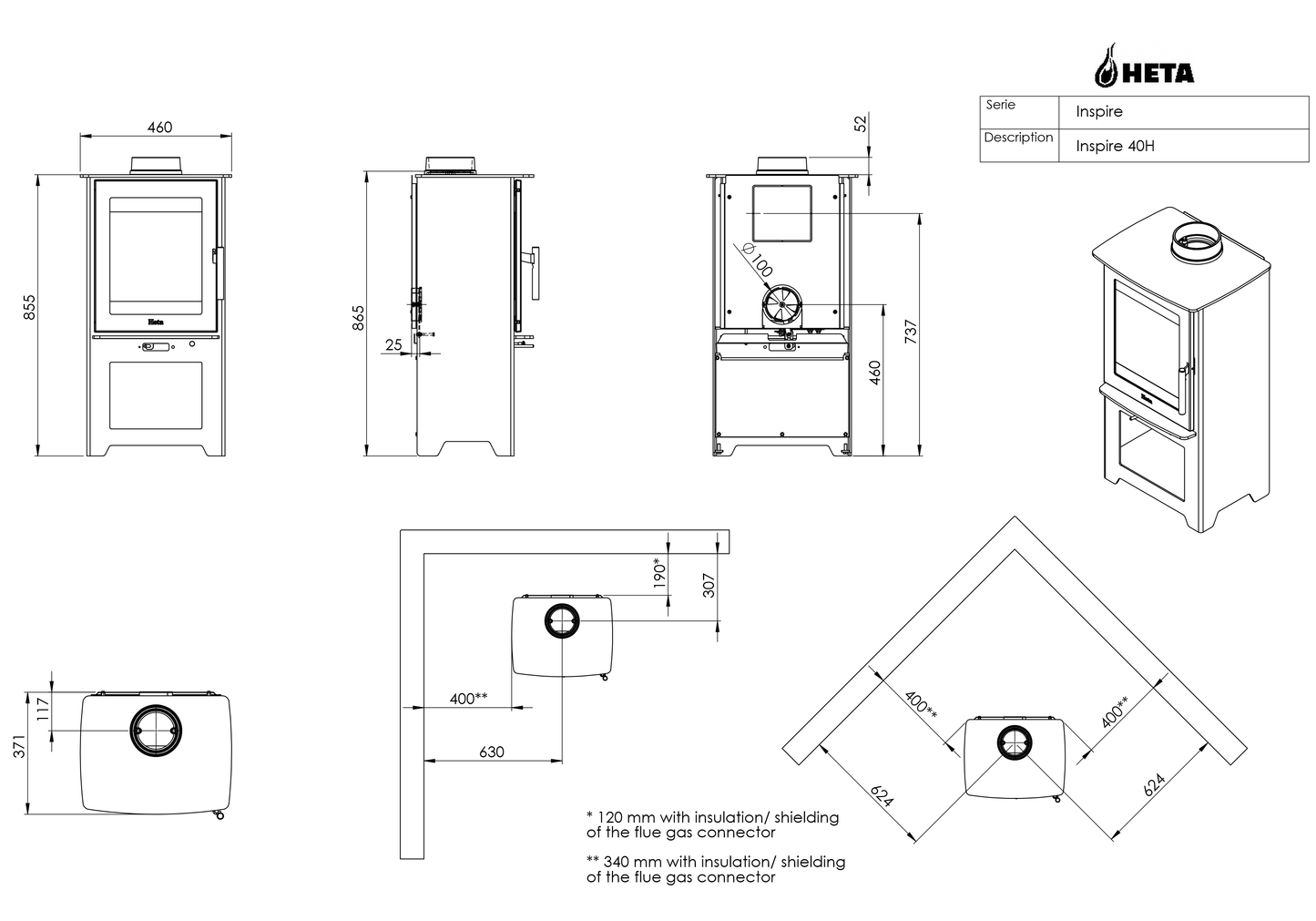 Heta Inspire 40H 4.5kW stove