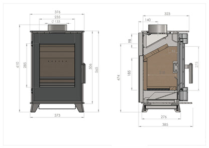 Newbourne 35FS 4.6kW DEFRA Wood and Multifuel Stove | Stove Home & Garden
