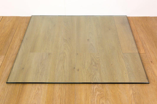 1000mm x 1000mm x 12mm Square Clear Glass Hearth