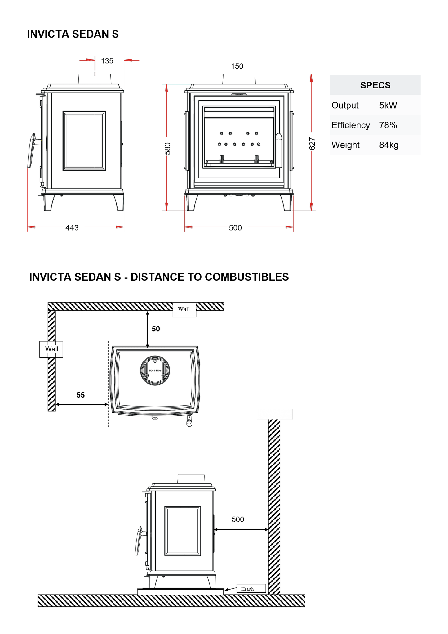Invicta Sedan S Woodburning Stove 5kW