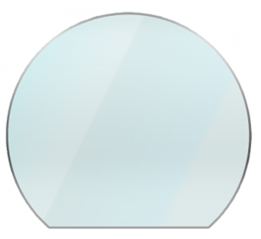 1100mm x 950mm Truncated Clear Glass Hearth